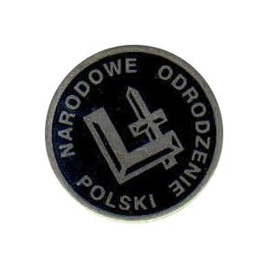 Oficjalny znaczek NOP - srebrny czarno oksydowany