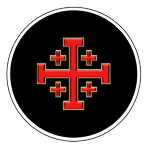 Przypinka - Krzyż Jerozolimski